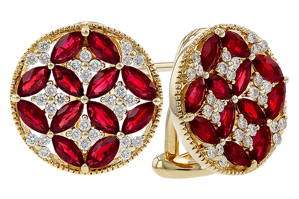 C293-19448: EARRINGS 2.07 TW RUBY 2.37 TGW