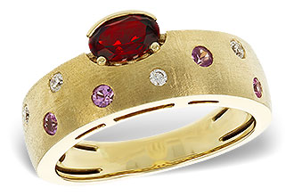 C293-24885: LDS RG .58 MULTI CLR (GAR & PINK SAPP) .66 TGW