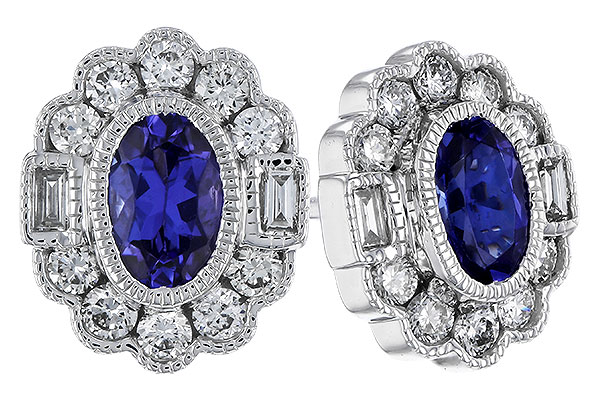 K293-19421: EARRINGS .93 TW TANZANITE 1.40 TGW